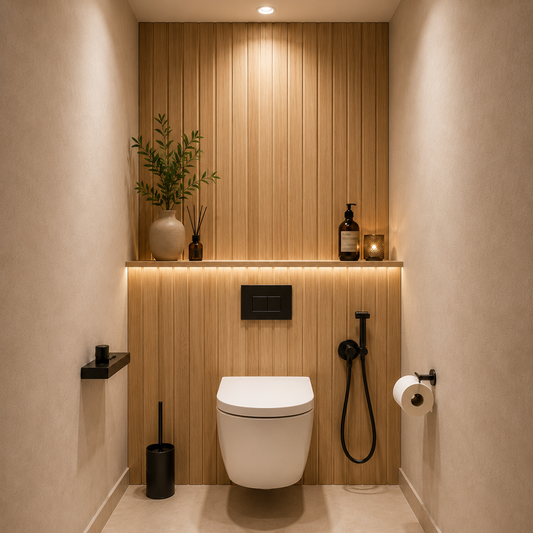 Pack de 3 panneaux muraux de salle de bain 90x60cm effet bois