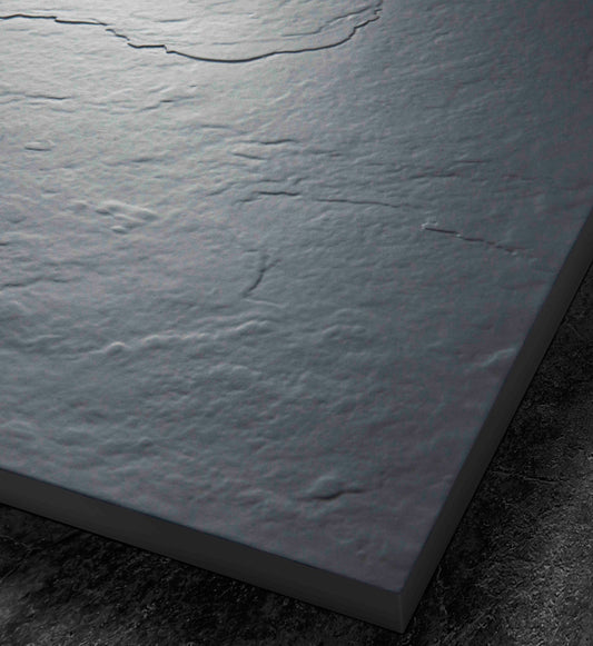 Receveur de douche 100x80 antid�rapant en r�sine aspect pierre - Caniveau 60x7