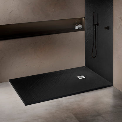 Receveur pierre naturelle 180×90 cm – grille carrée excentrée