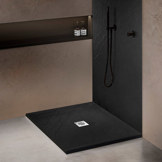 Receveur de douche pierre naturelle – 90×90 cm - Graphite noir