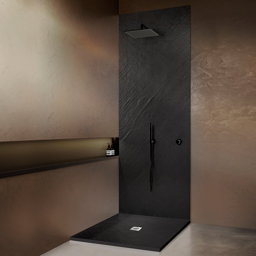 Receveur de douche pierre naturelle – 70×70 cm - Graphite noir