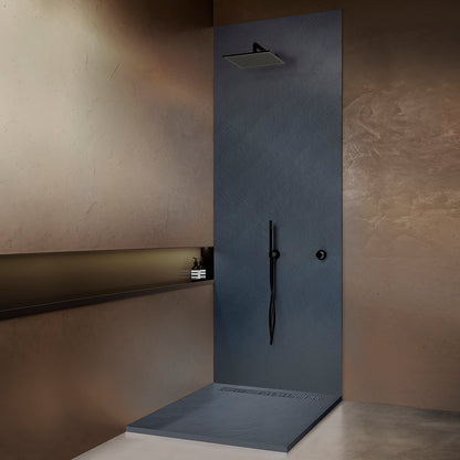 70×70 cm resin shower tray – offset drain grate