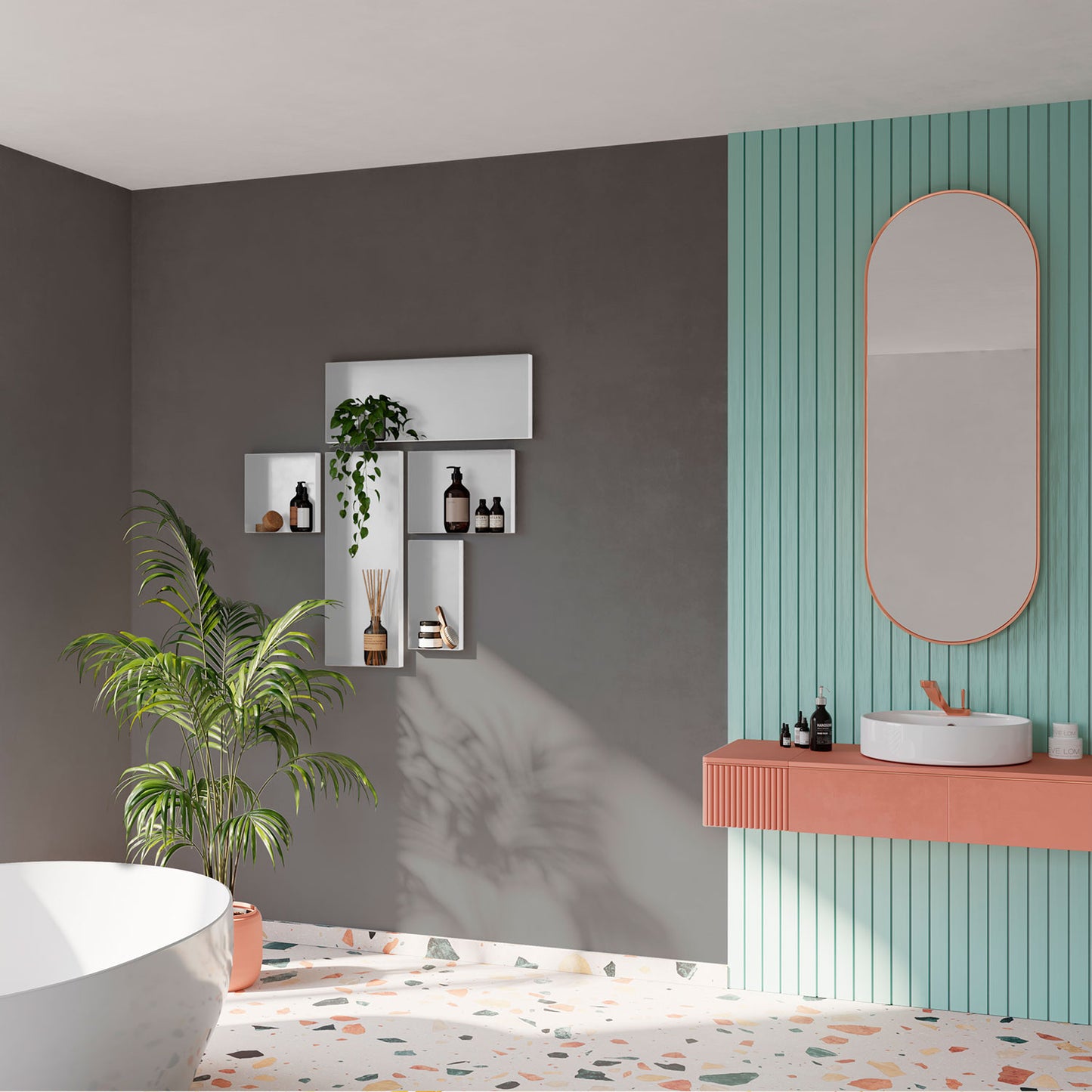 Niche semi-ecastr�e 40x20 cm en acier inoxydable 9cm de profondeur