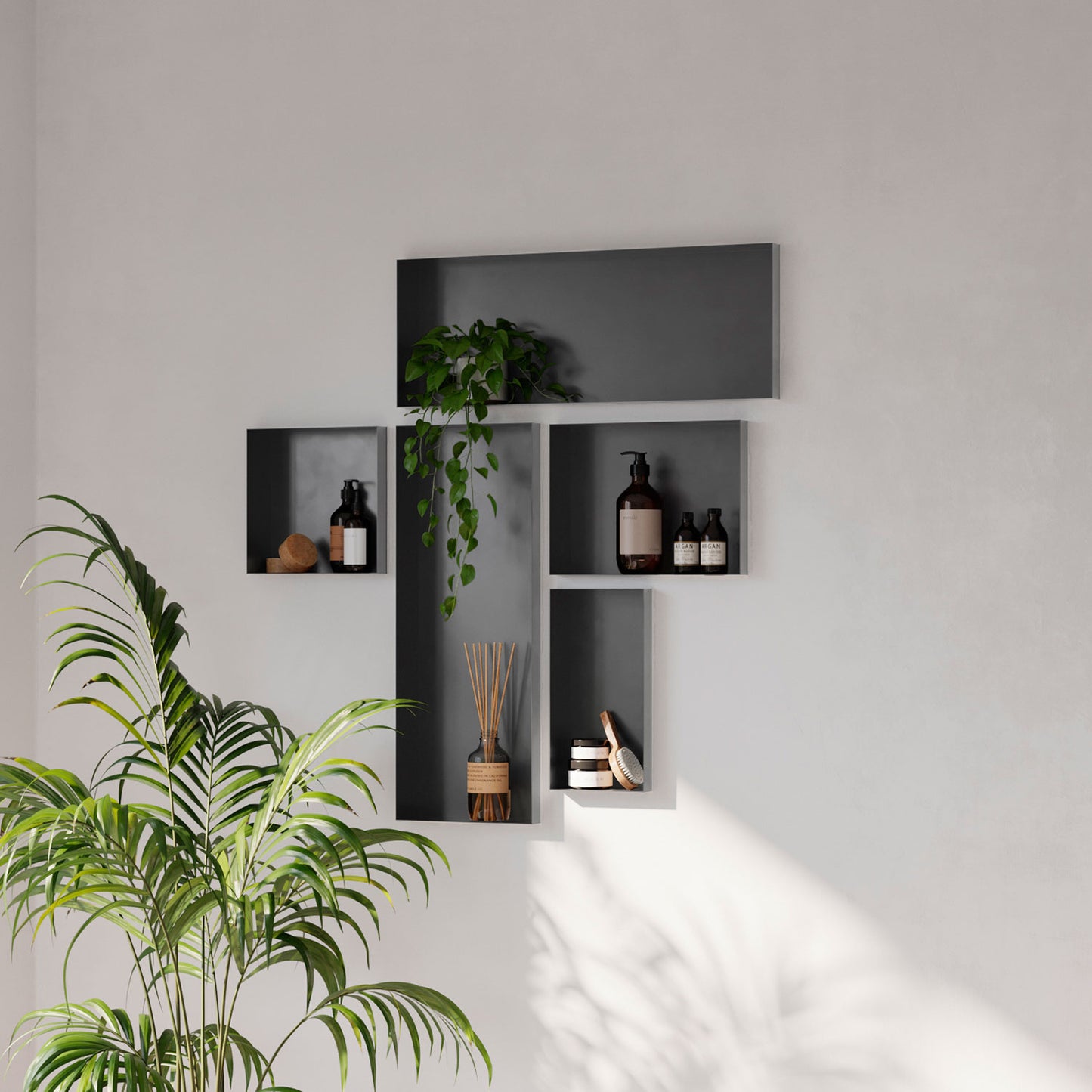 Niche semi-ecastrée 30x30 cm en acier inoxydable 9cm de profondeur