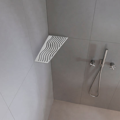 �tag�re de coin de douche pentagonale en inox fixation sans percer