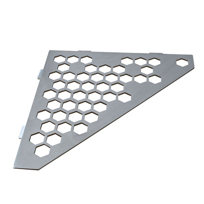 �tag�re de coin de douche pentagonale en inox fixation sans percer