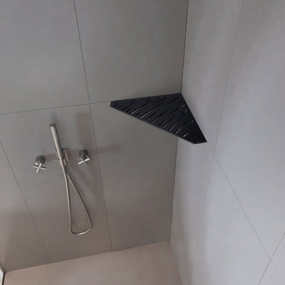 �tag�re de coin de douche pentagonale en inox fixation sans percer