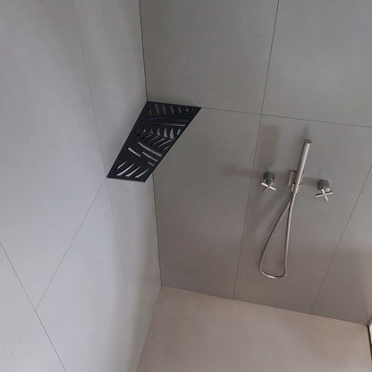 �tag�re de coin de douche rectangulaire fixation sans percer en acier inoxydable