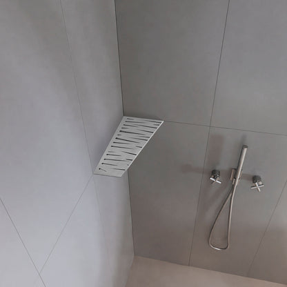 �tag�re de coin de douche rectangulaire fixation sans percer en acier inoxydable