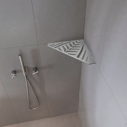 �tag�re de coin de douche pentagonale en inox fixation sans percer