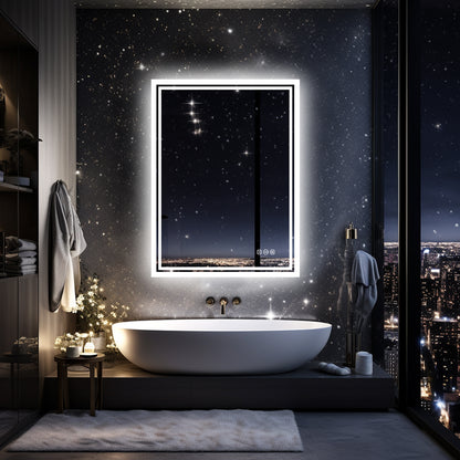 Miroir lumineux salle de bain Anti-Buée rectangulaire Éclairage 3 Couleurs avec mémoire IP44