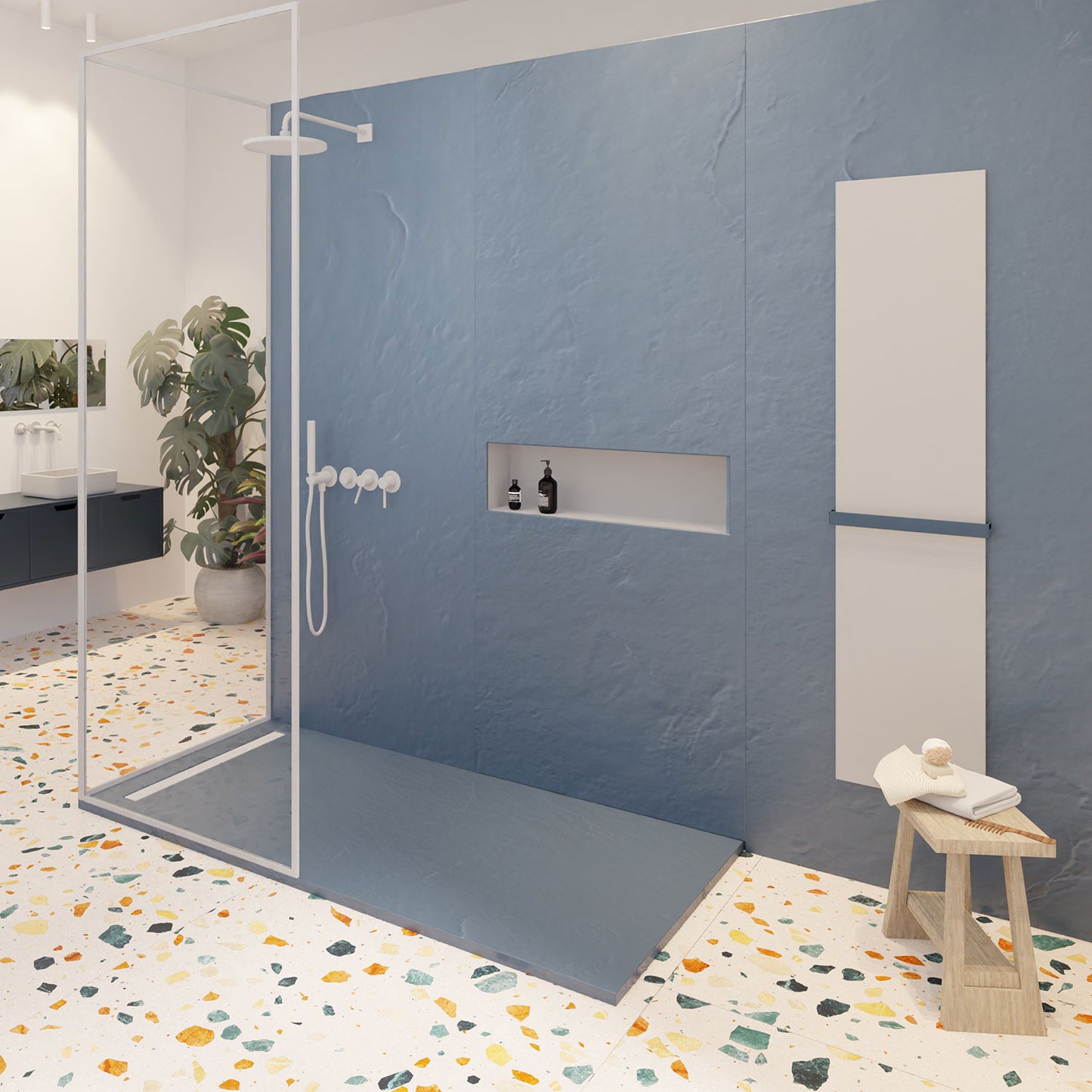 Niche semi-ecastrée 30x30 cm en acier inoxydable 9cm de profondeur