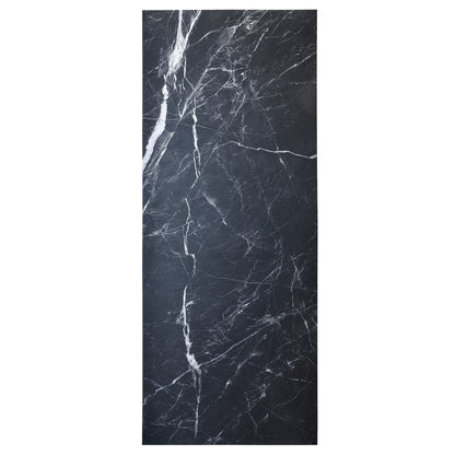 Panneau d'habillage mural en résine effet marbre noir nervures blanches et grises
