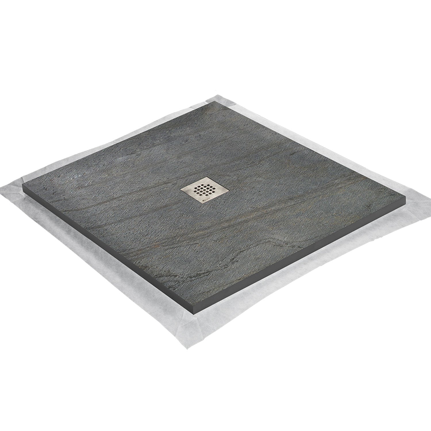 Kit bac � douche 100x100 avec panneau mural en pierre naturelle