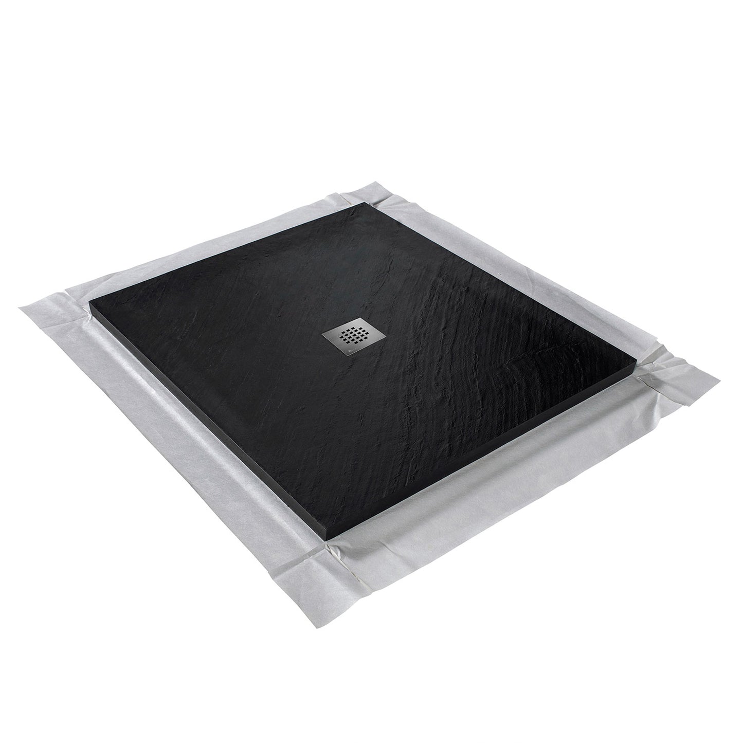 Kit bac � douche 100x100 avec panneau mural en pierre naturelle
