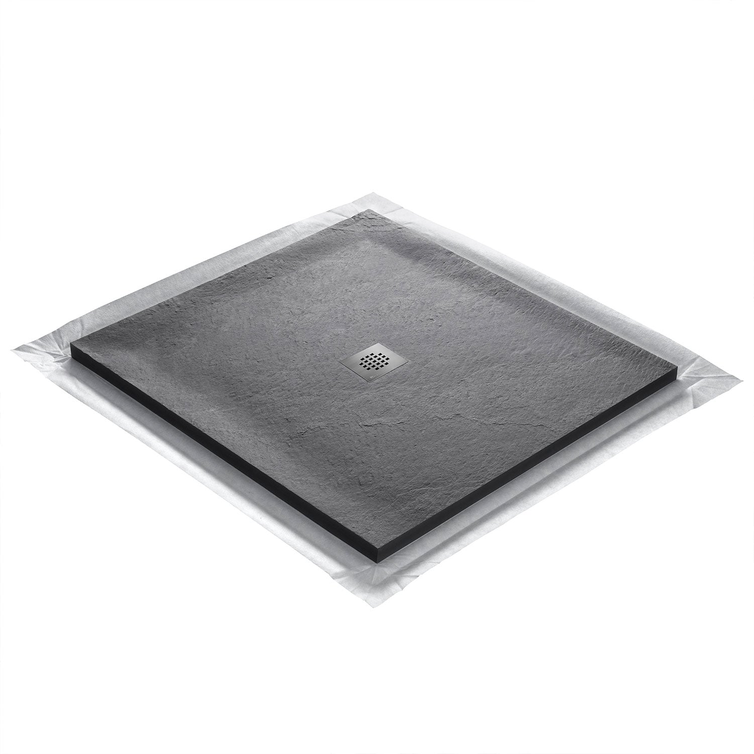 Kit bac � douche 100x100 avec panneau mural en pierre naturelle