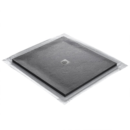 Kit bac � douche 100x100 avec panneau mural en pierre naturelle