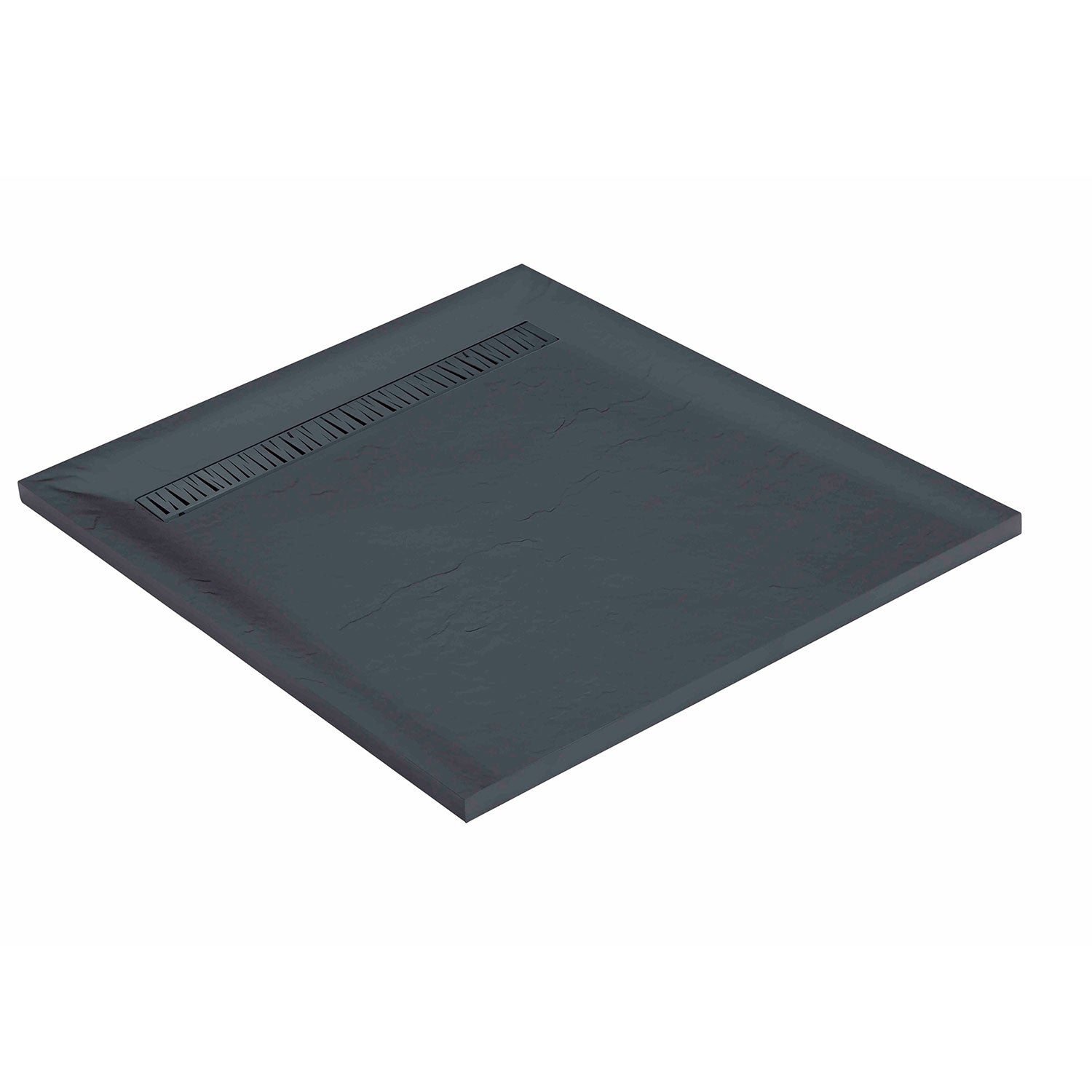 Bac � douche extraplat en r�sine 120x120 cm - grille caniveau excentr�e