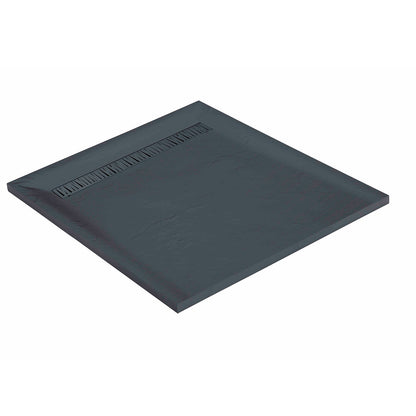 Bac � douche extraplat en r�sine 120x120 cm - grille caniveau excentr�e