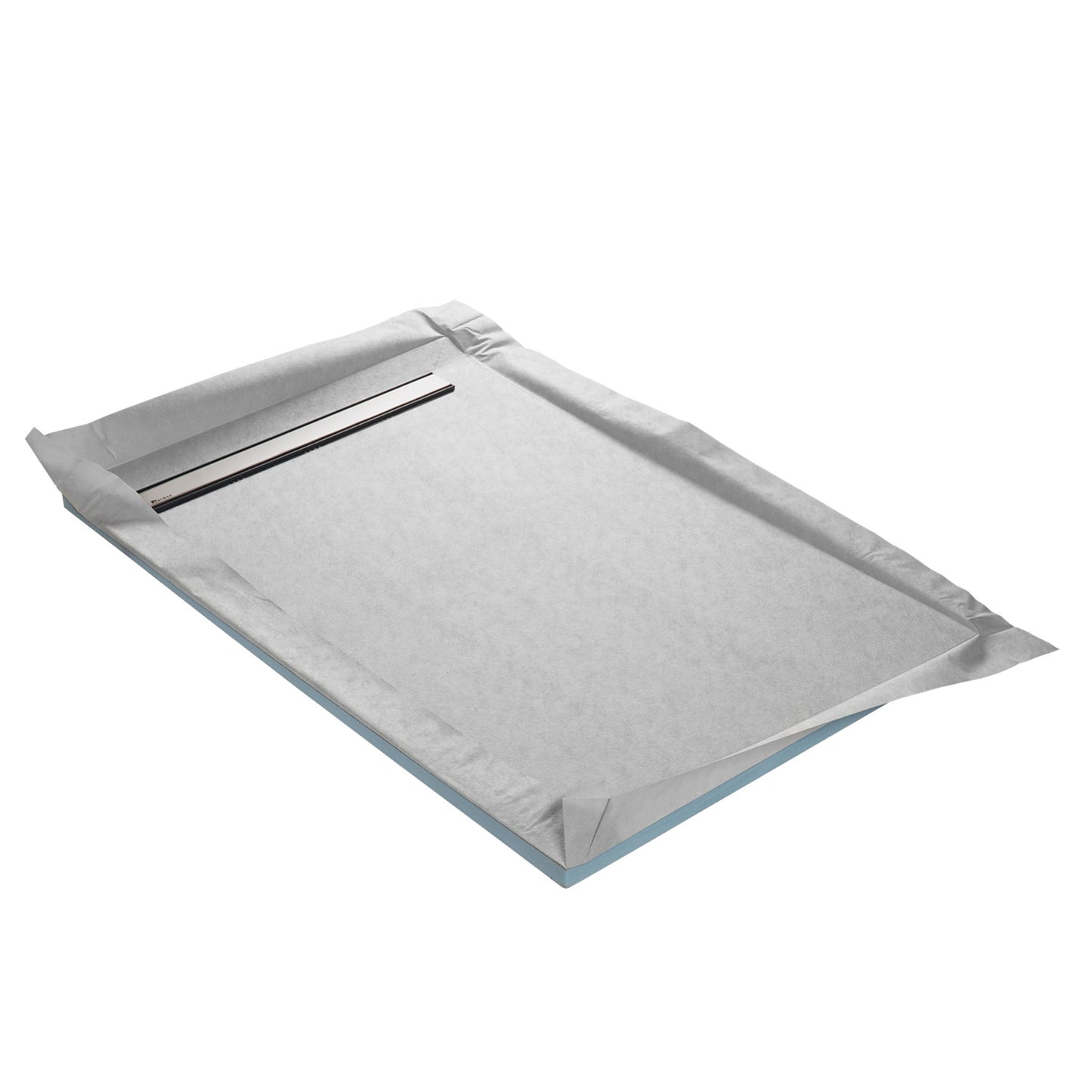 Receveur de douche � carreler Mono pente avec caniveau excentr� en inox 70x7 en inox