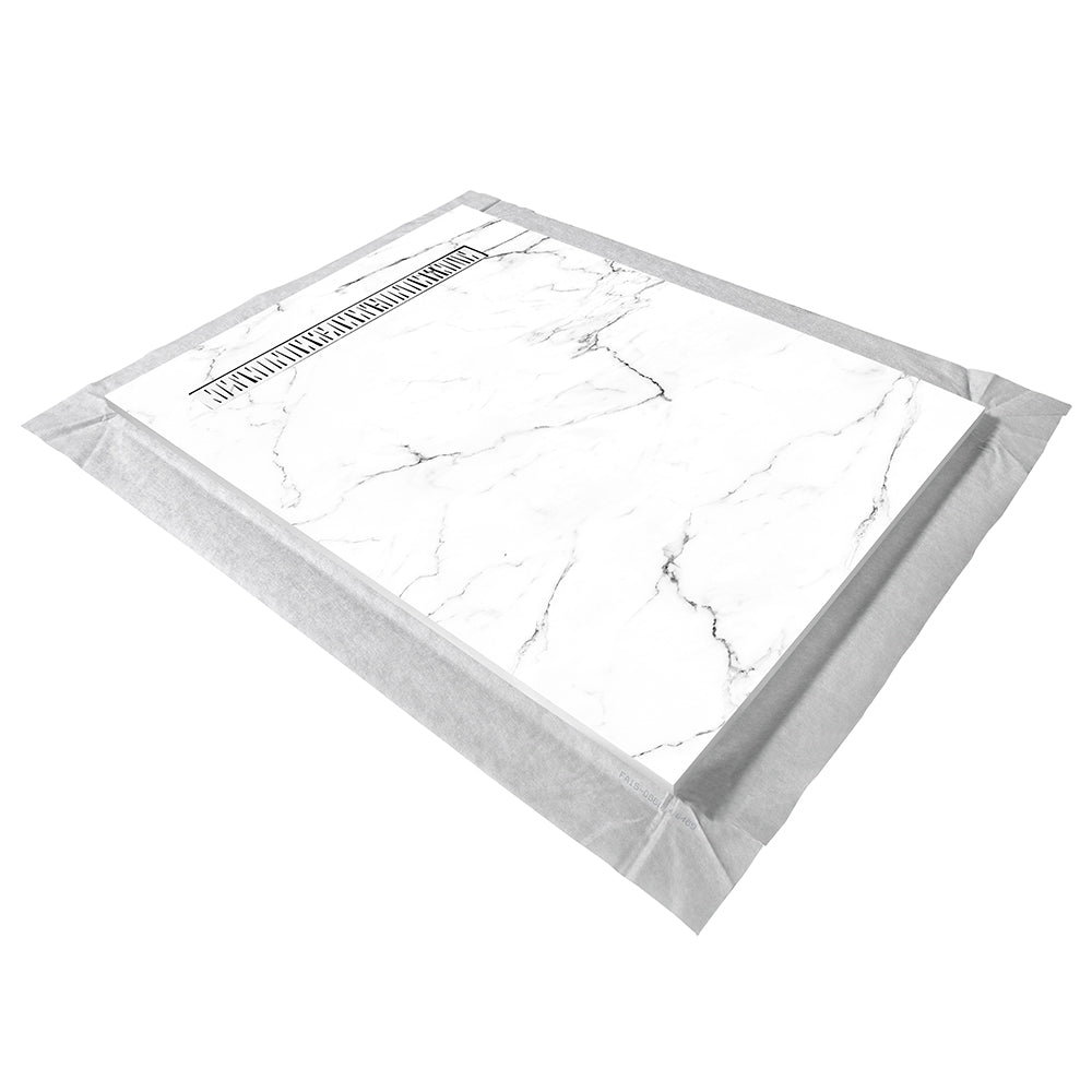 Natural stone shower tray 180×90 cm – off-center square grid