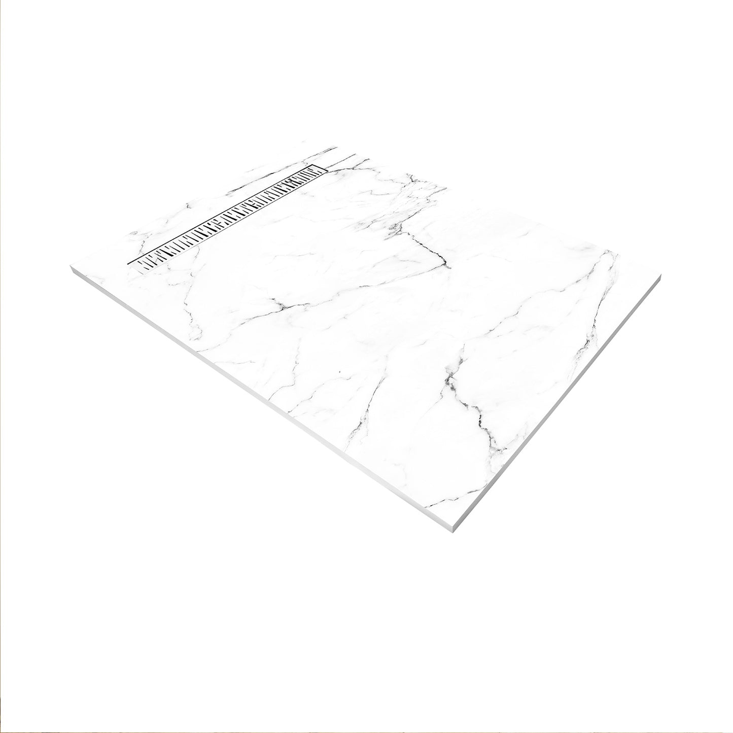 Receveur de douche 200x100 en Résine aspect Marbre - Caniveau excentré